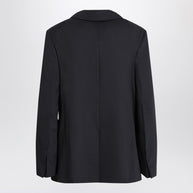 S Max Mara Double-breasted Jacket In Midnight Blue Crêpe Wool