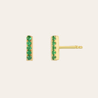 Zoe Lev Emerald Bar Stud Earrings