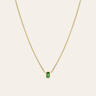 Zoe Lev Emerald Cut Emerald Necklace