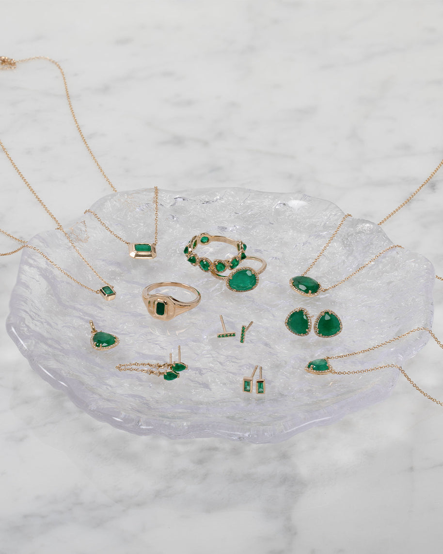 Zoe Lev Emerald Cut Emerald Necklace