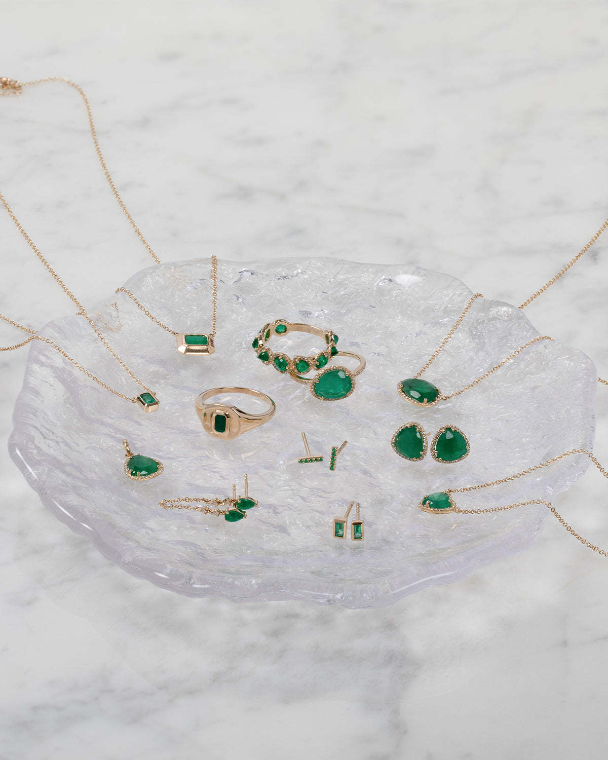 Zoe Lev Emerald Cut Emerald Necklace