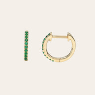 Zoe Lev Emerald Huggie Earrings