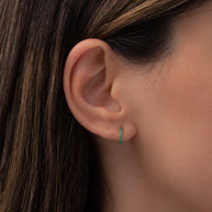 Zoe Lev Emerald Huggie Earrings
