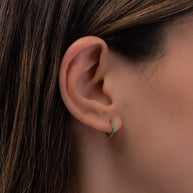 Zoe Lev Emerald Huggie Earrings