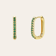 Zoe Lev Emerald Oval Hoop Earrings