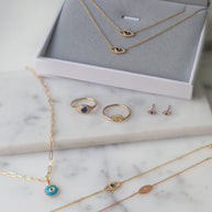 Zoe Lev Diamond & Sapphire Evil Eye Necklace