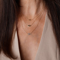 Zoe Lev Diamond & Sapphire Evil Eye Necklace