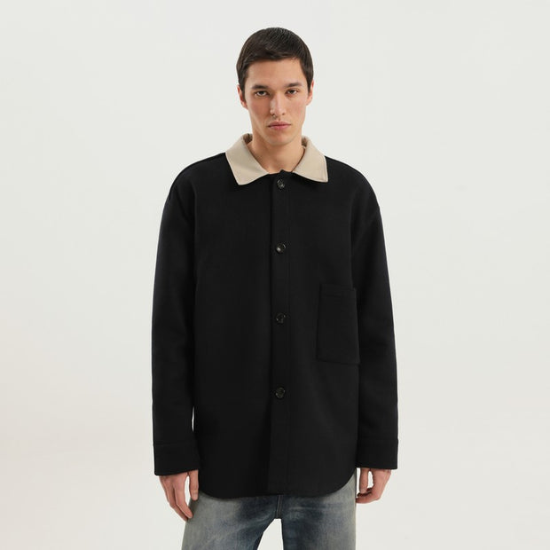 1989 STUDIO Shirt-jacket In Blue Wool