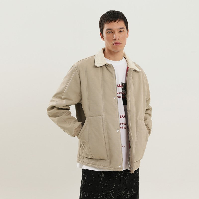 1989 STUDIO Beige Padded Canvas Jacket