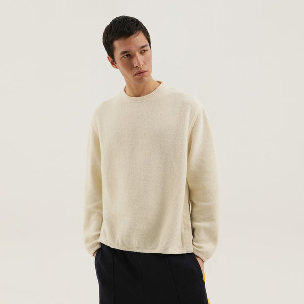 1989 STUDIO White Ribbed Sweater With Slits