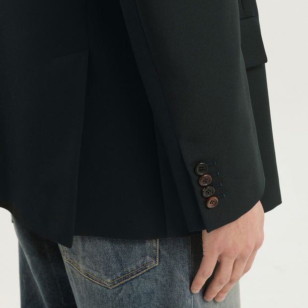 1989 STUDIO Dark Green Double-breasted Blazer