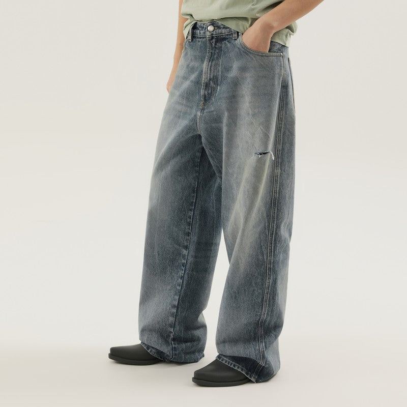 1989 STUDIO Rhodesian Pants In Stone Blue Denim