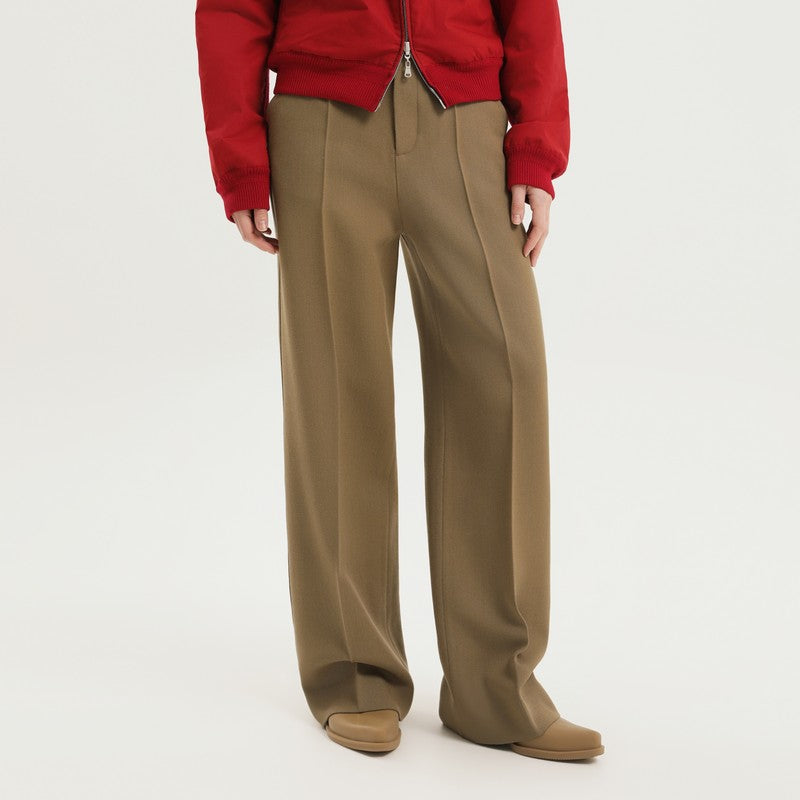 1989 STUDIO Olive Green Straight Leg Wool Pants