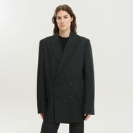 1989 STUDIO Dark Green Double-breasted Blazer