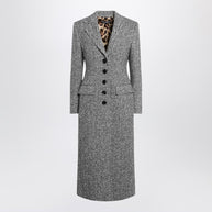 Dolce & Gabbana Single-breasted Wool Chevron Coat