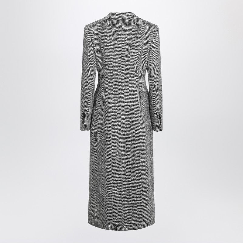 Dolce & Gabbana Single-breasted Wool Chevron Coat