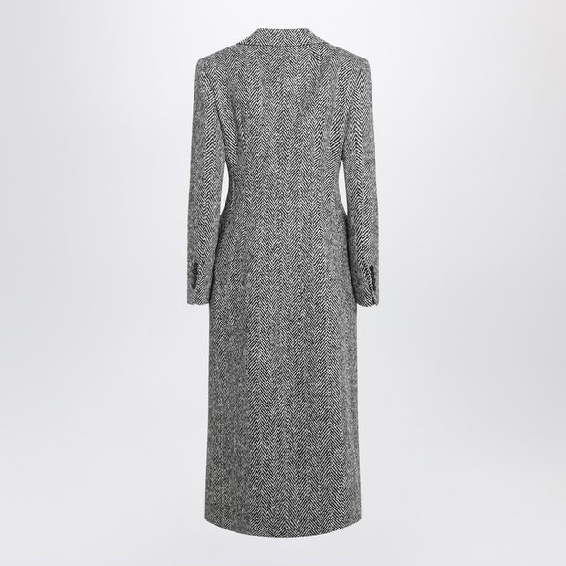 Dolce & Gabbana Single-breasted Wool Chevron Coat