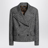 Dolce & Gabbana Dark Grey Short Oversized Striped Jacket