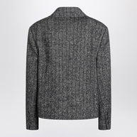 Dolce & Gabbana Dark Grey Short Oversized Striped Jacket