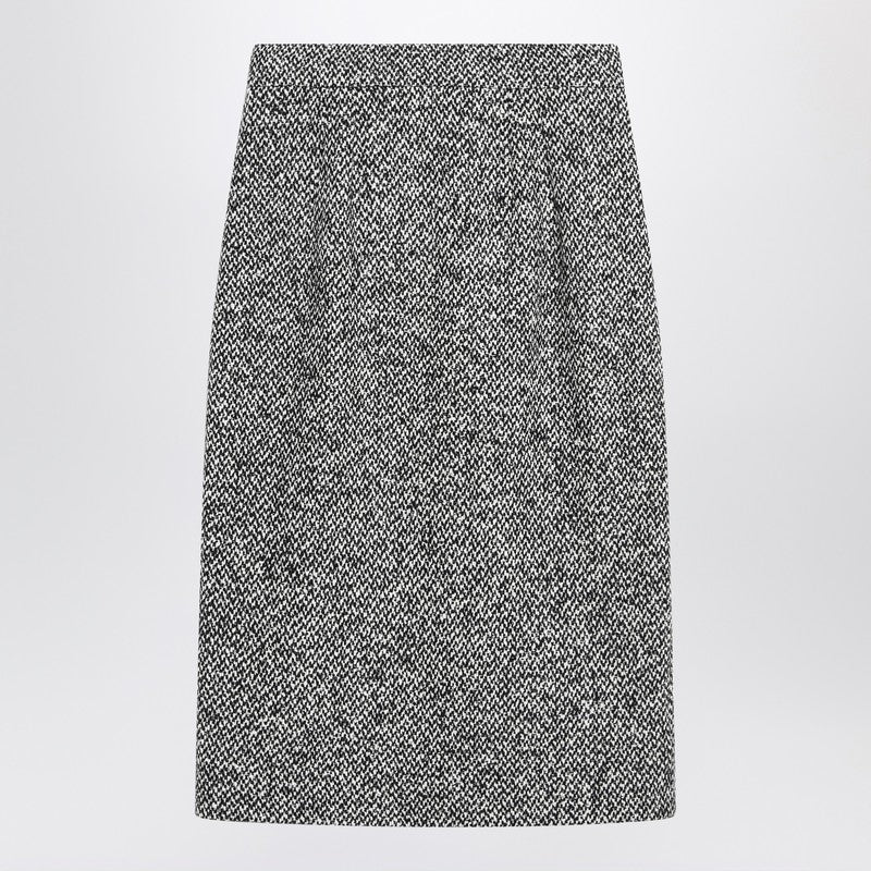 Dolce & Gabbana Pencil Skirt In Speckled Wool Blend