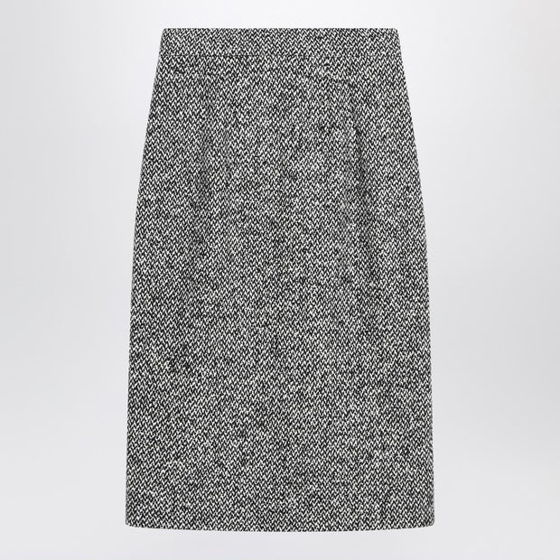 Dolce & Gabbana Pencil Skirt In Speckled Wool Blend