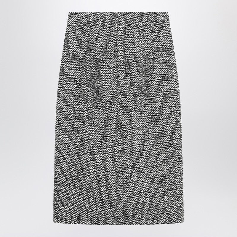 Dolce & Gabbana Pencil Skirt In Speckled Wool Blend
