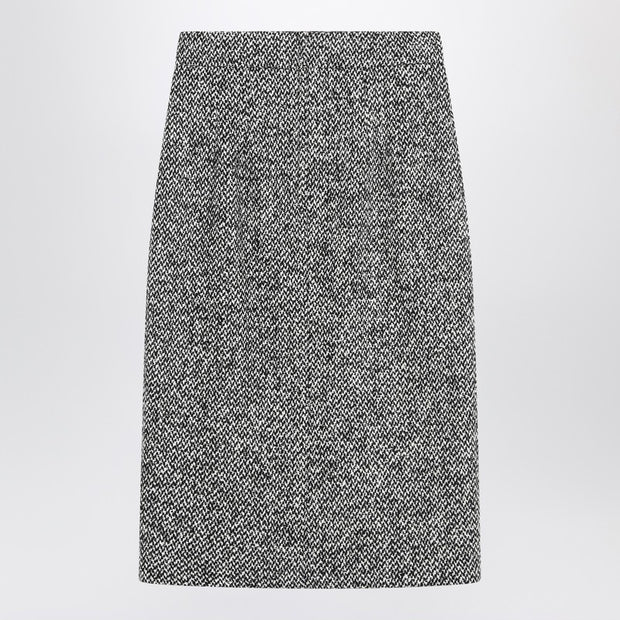 Dolce & Gabbana Pencil Skirt In Speckled Wool Blend