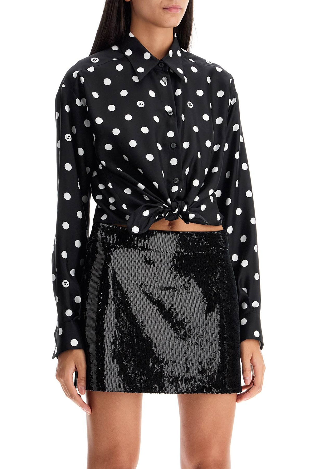 Dolce & Gabbana Silk Polka Dot Top