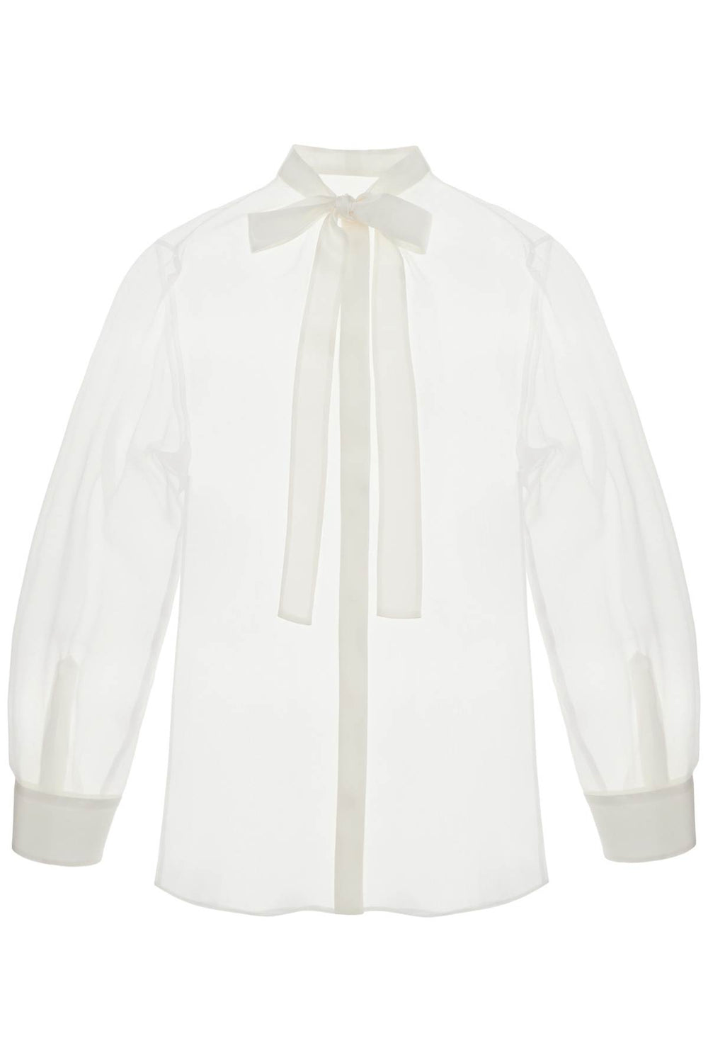 Dolce & Gabbana Optical White Silk Shirt With Mandarin Collar