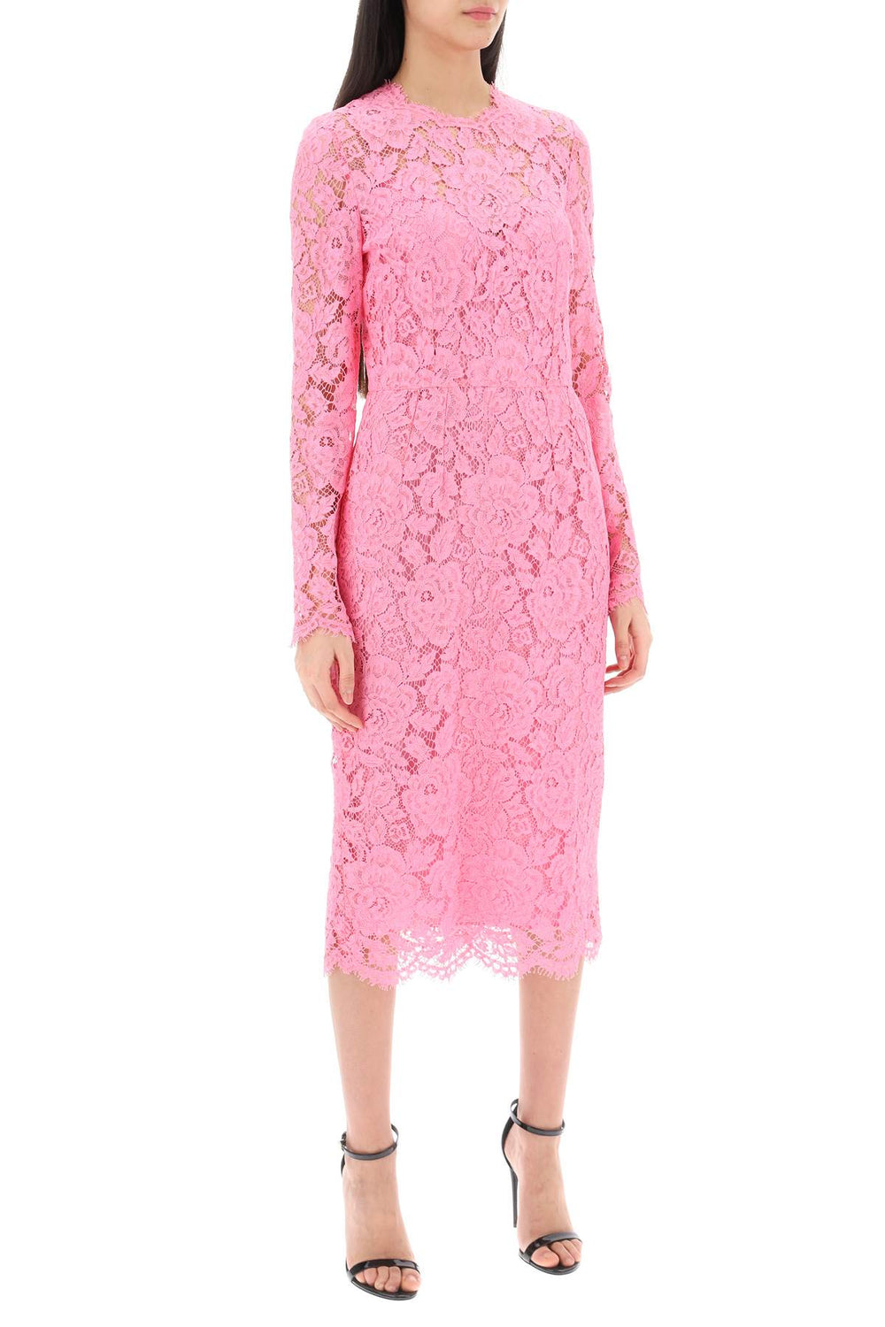 Dolce & Gabbana Floral Cordonetto Lace Midi Dress