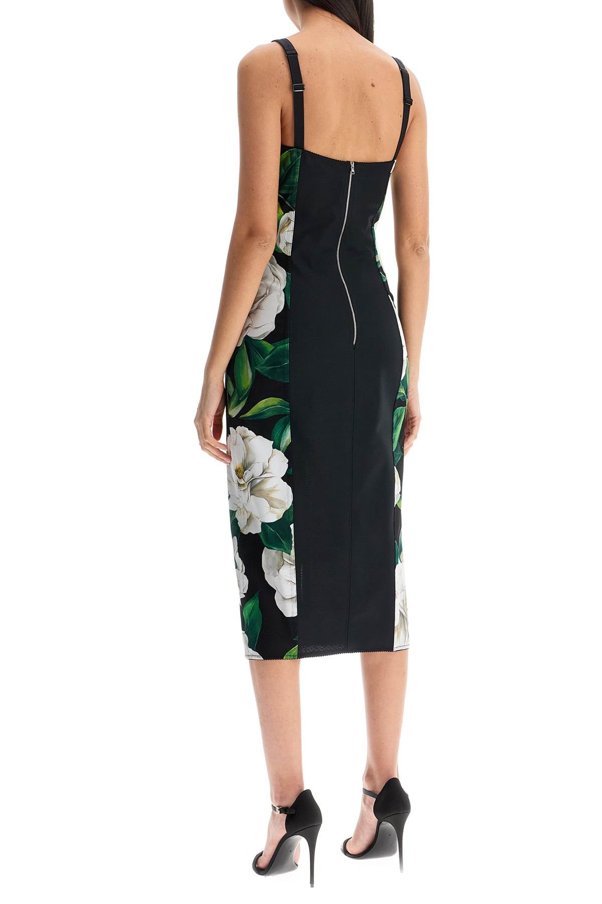 Dolce & Gabbana Black Floral Midi Dress