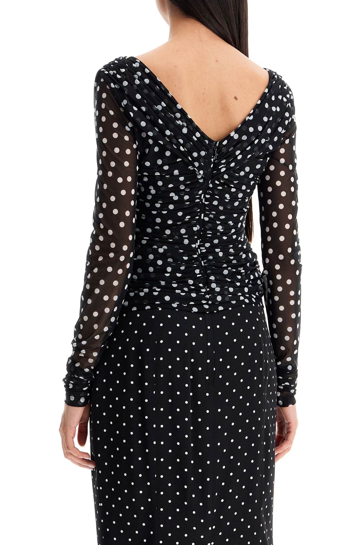 Dolce & Gabbana Stretch Tulle Polka Dot Top