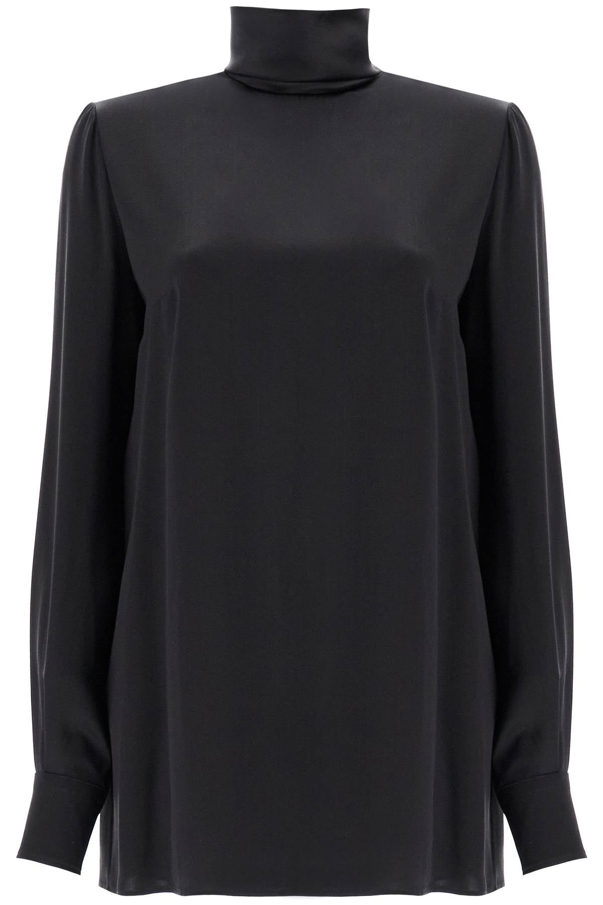 Dolce & Gabbana Silk Satin High Neck Blouse