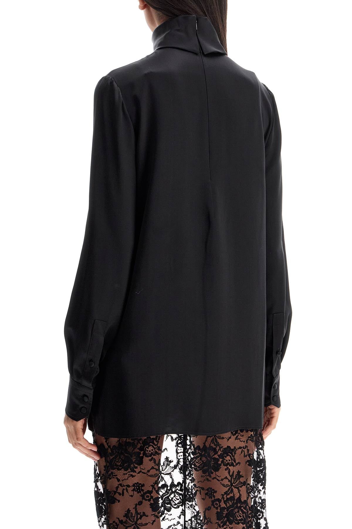 Dolce & Gabbana Silk Satin High Neck Blouse