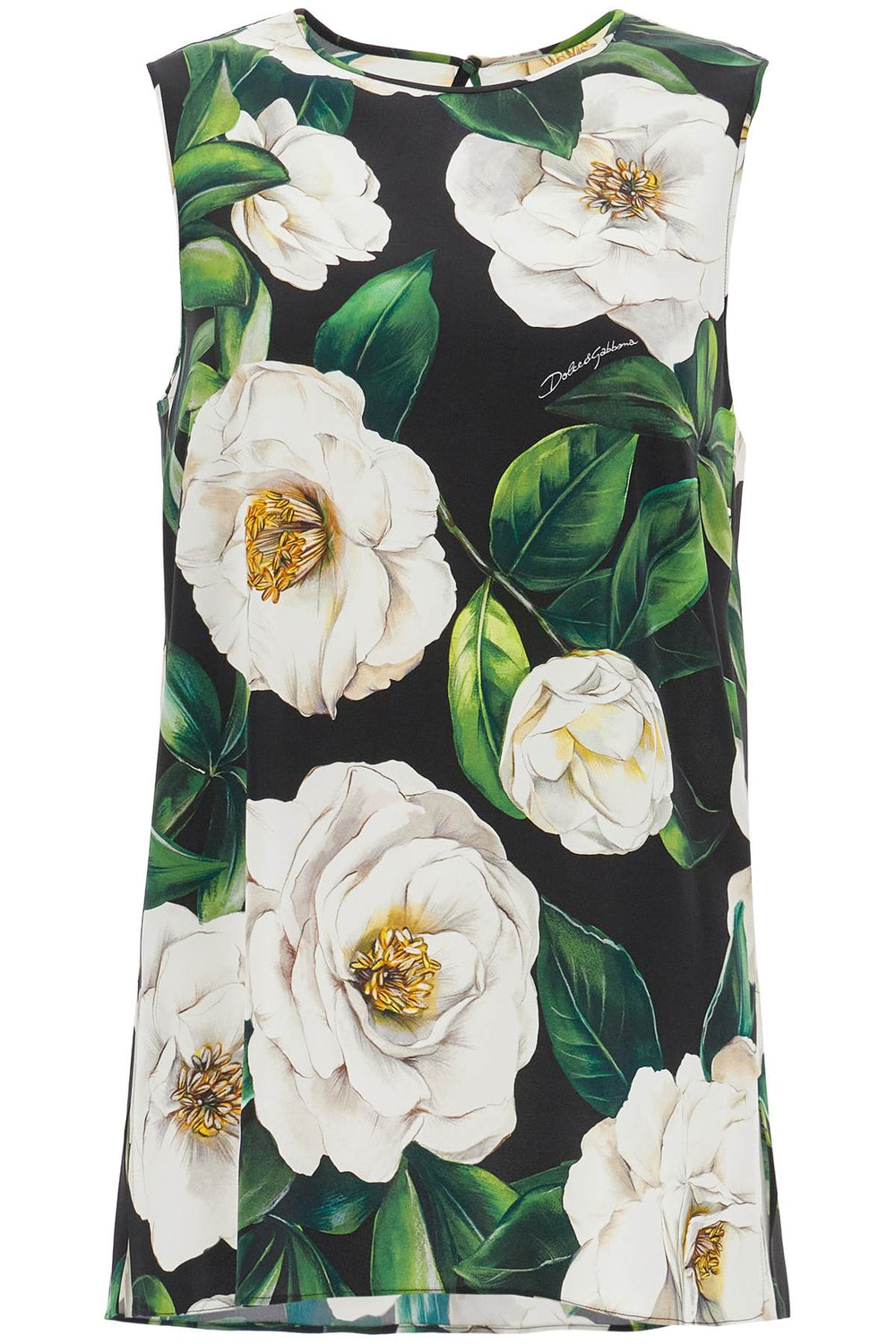 Dolce & Gabbana Black Floral Silk Top