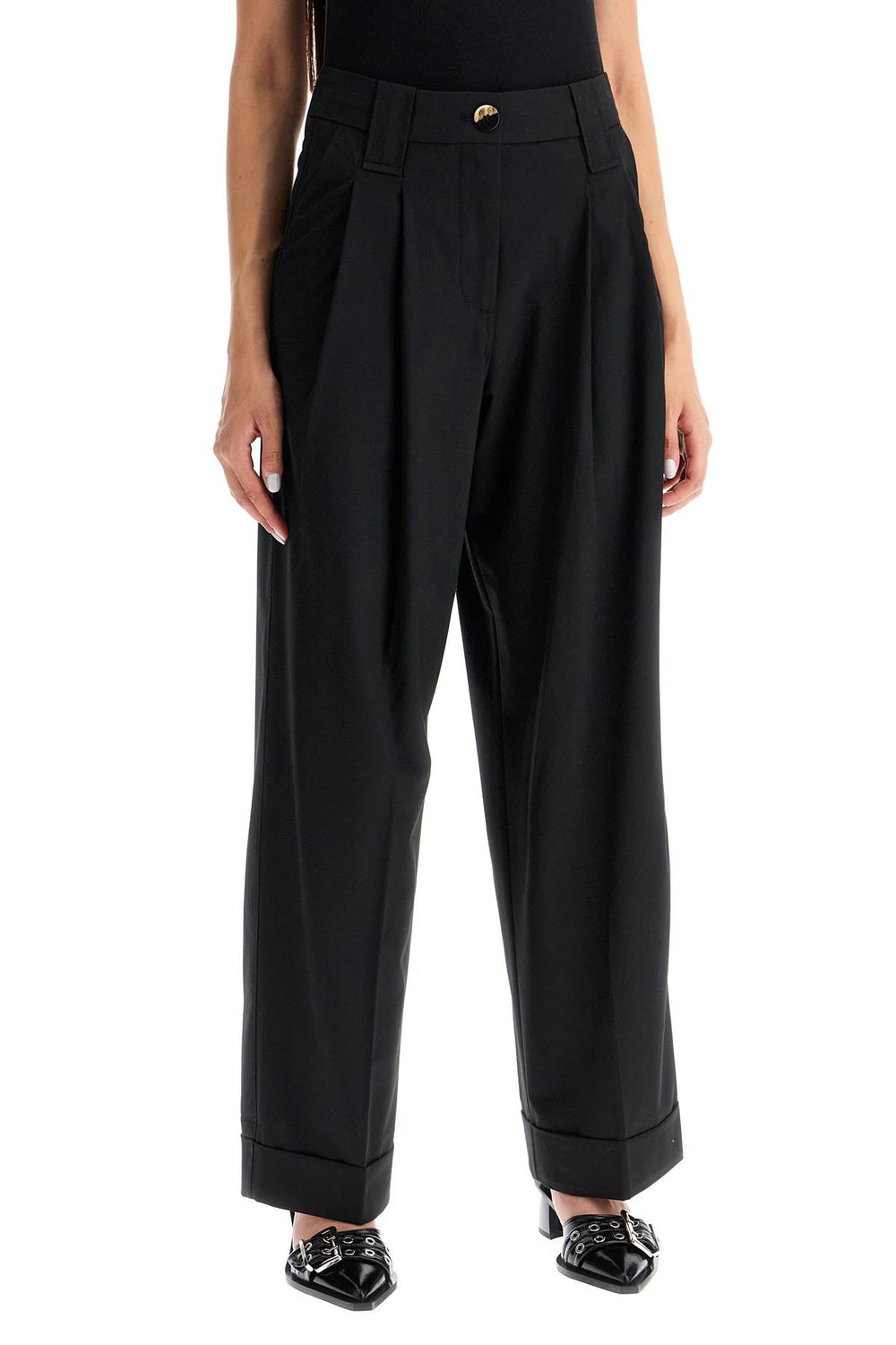 Ganni double High Waist Relaxed Fit Pants