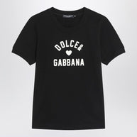 Dolce & Gabbana Black Cotton Logo T-shirt