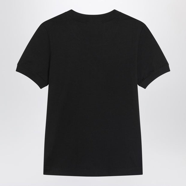 Dolce & Gabbana Black Cotton Logo T-shirt