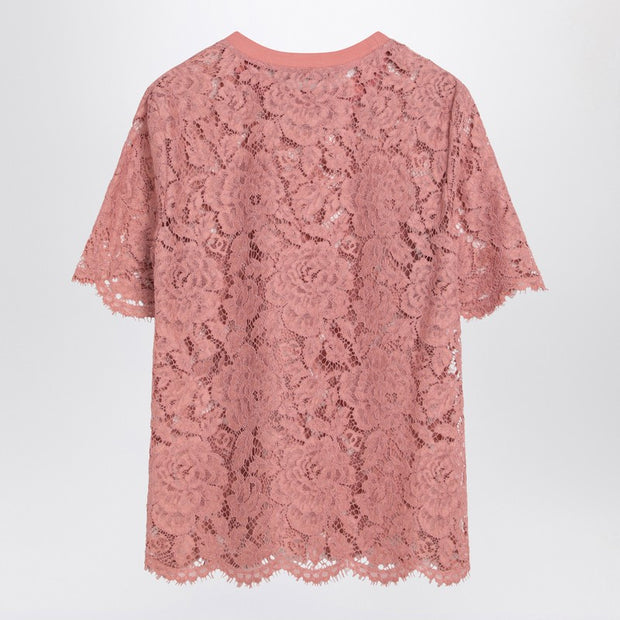 Dolce & Gabbana Dolce&Gabbana Pink Lace T-shirt