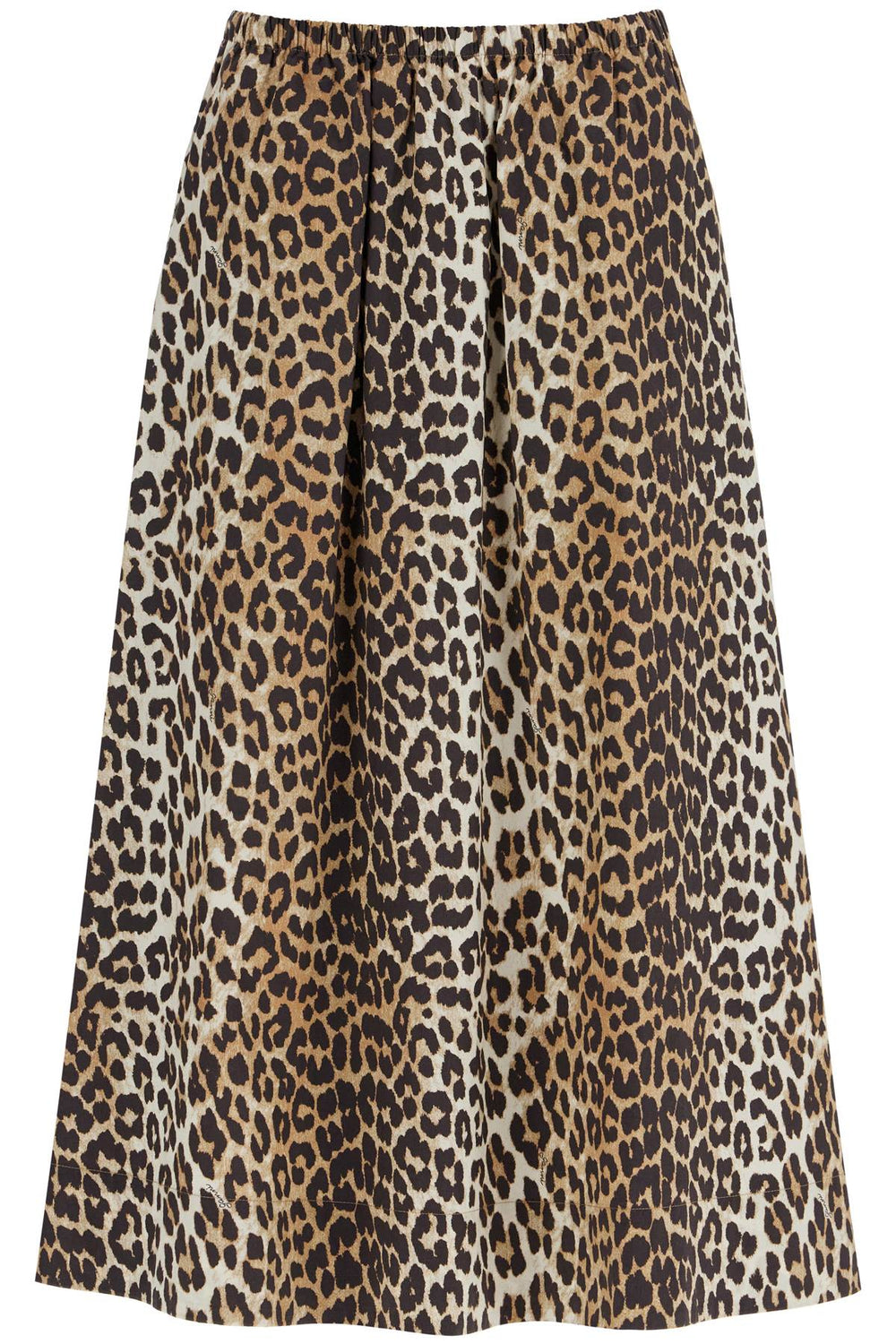 Ganni Leopard Print Midi Skirt