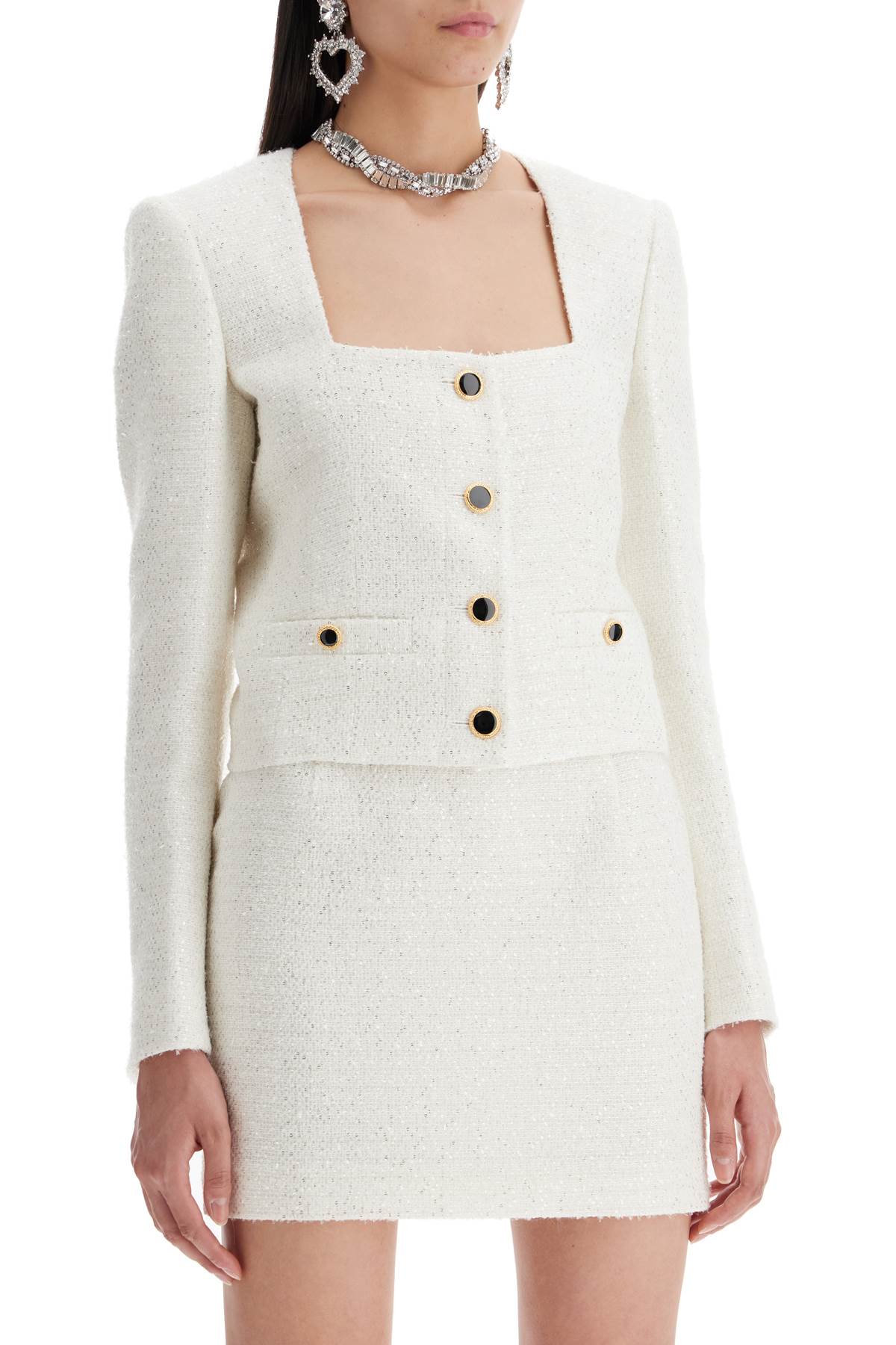 Alessandra Rich Tweed Jacket With Sequins