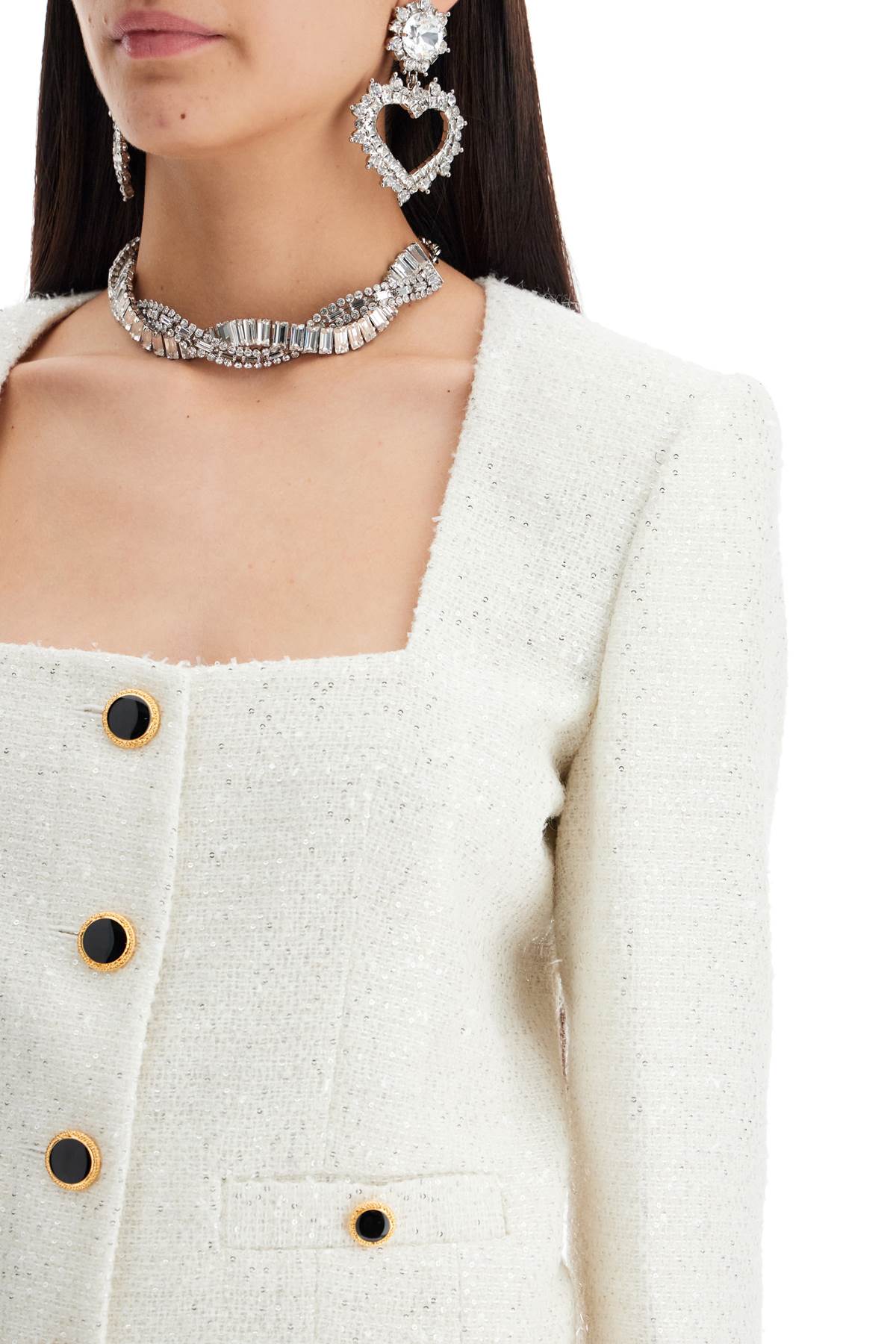 Alessandra Rich Tweed Jacket With Sequins