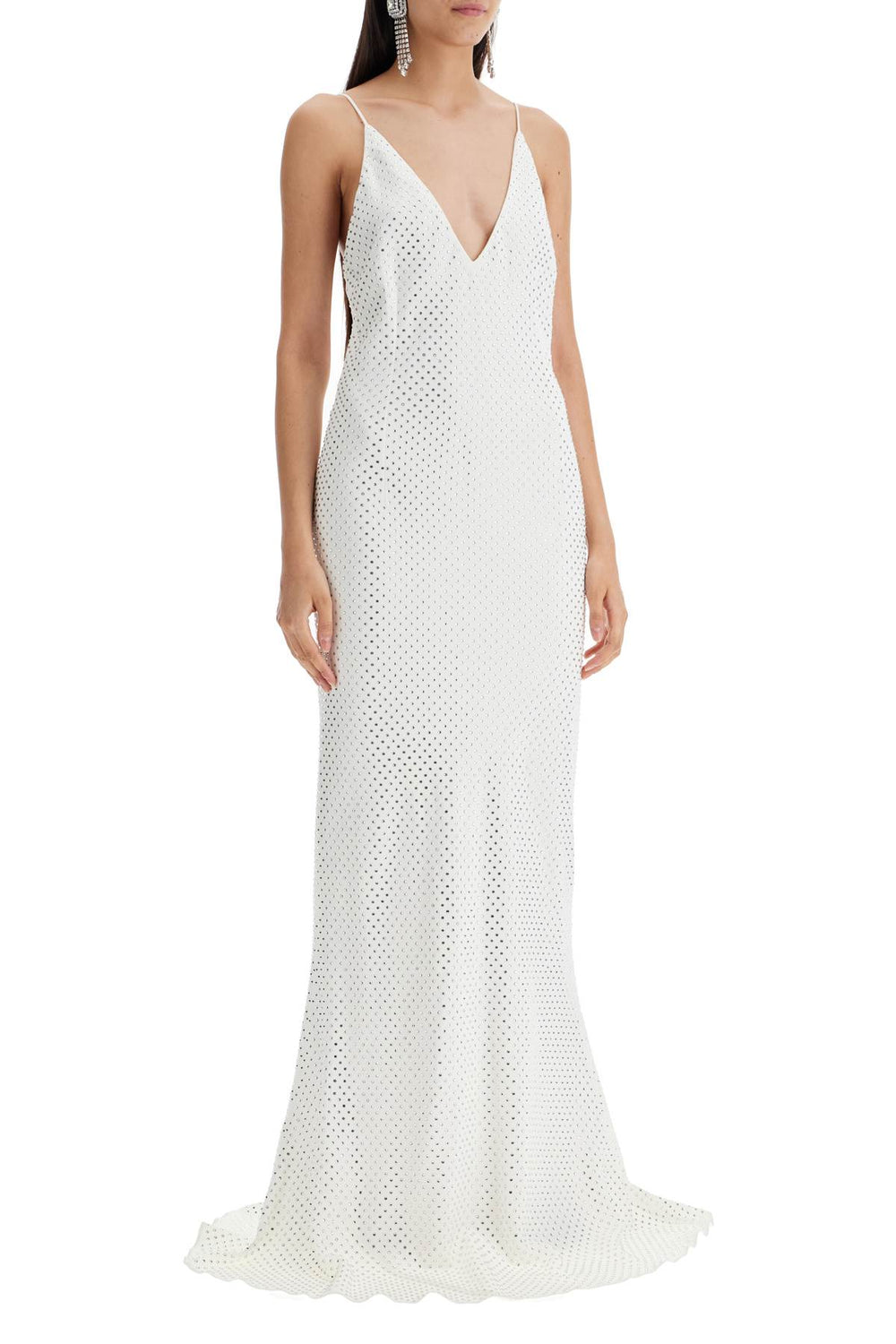 Alessandra Rich Long Cady Slip Dress With Maxi