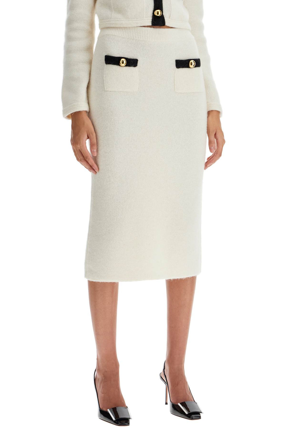 Alessandra Rich Alpaca Midi Skirt