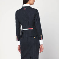 Thom Browne Navy Pinstripe Wool Blazer