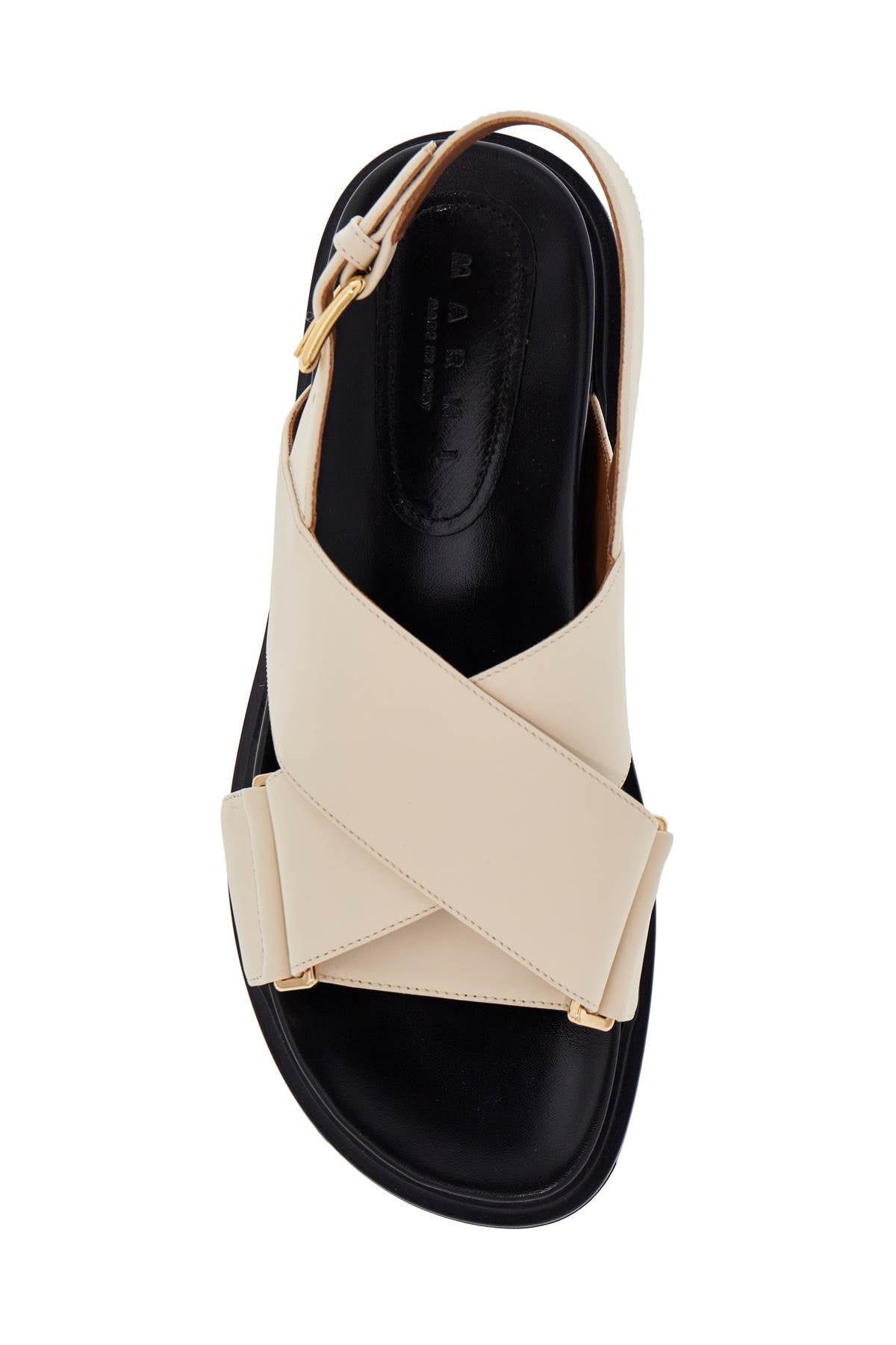 Marni Fussbett Sandals In Silk White Leather