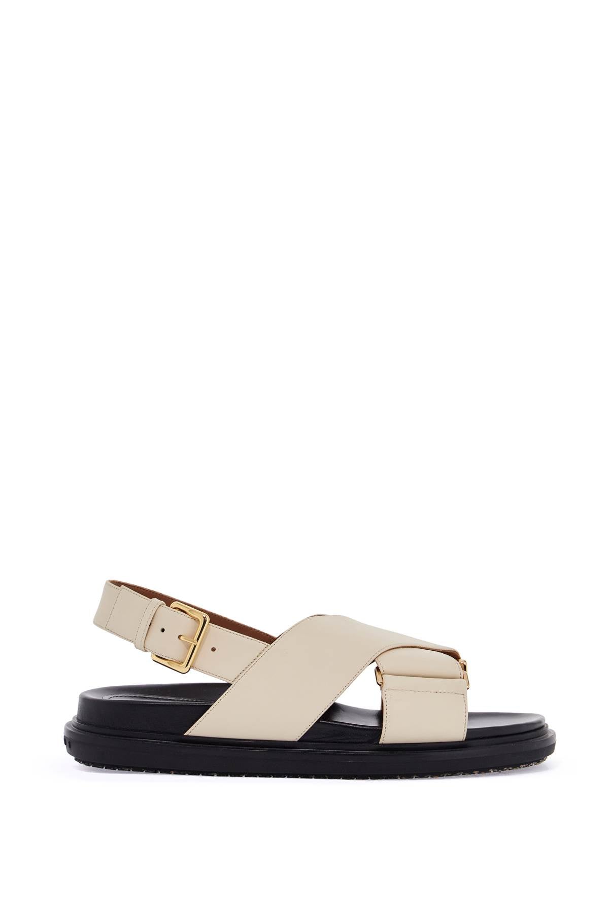 Marni Fussbett Sandals In Silk White Leather