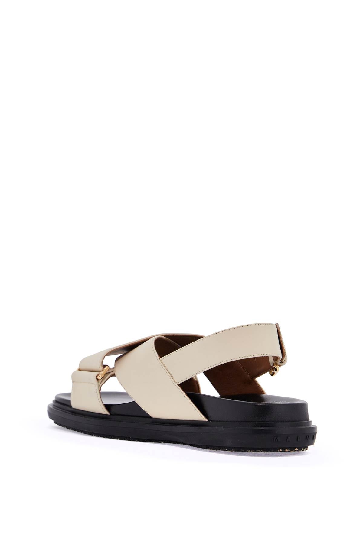 Marni Fussbett Sandals In Silk White Leather