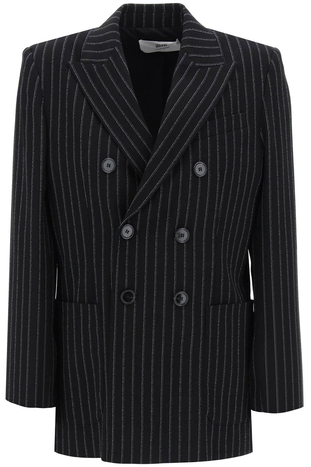 Ami Alexandre Matiussi Double-Breasted Pinstripe Blazer