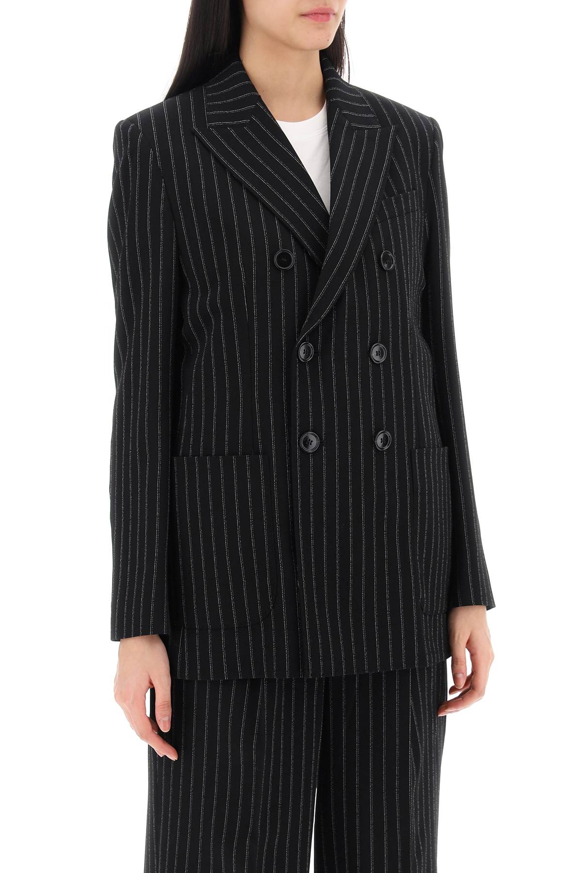 Ami Alexandre Matiussi Double-Breasted Pinstripe Blazer